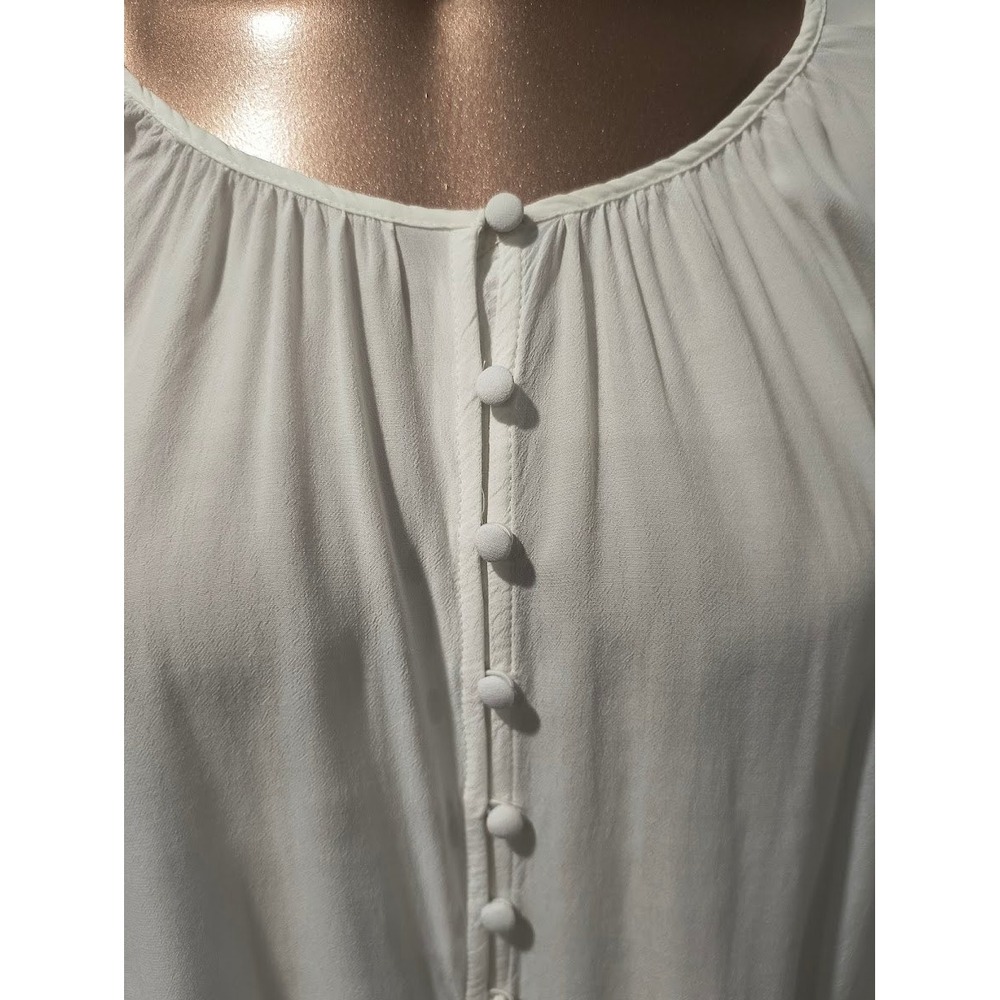Chico's Off White Lace Embroidered Balloon Sleeve Blouse Size 0 US 4/6 - Picture 3 of 7